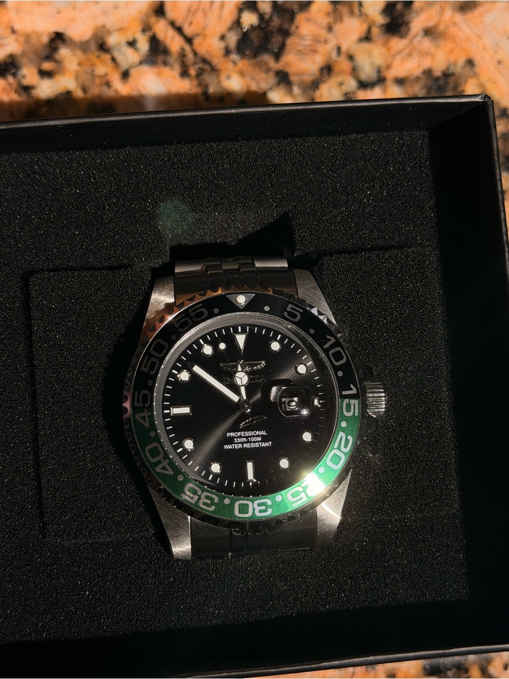 Invicta Men's Stainless Steel Dive Watch in Black and Green